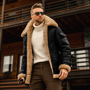 Elegance Meets Warmth: Men's Fur Collar Winter Jacket