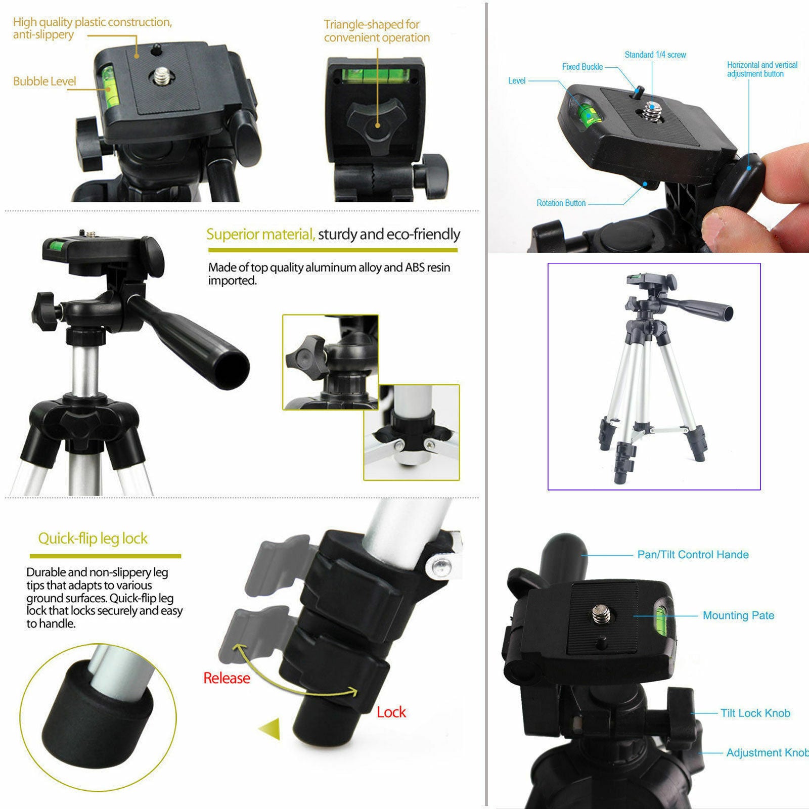 Professional Camera Tripod for Cell Phone