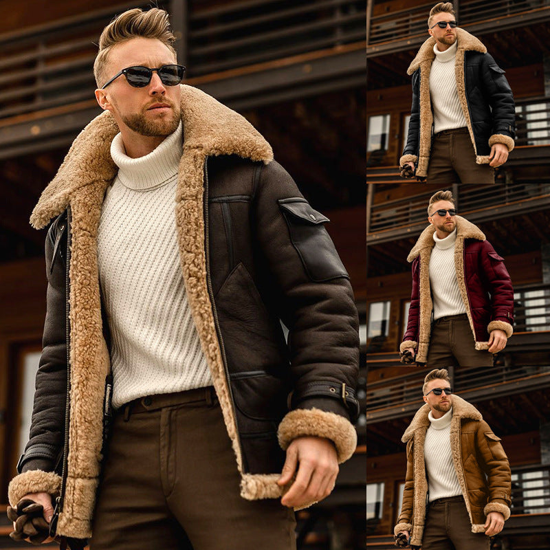 Elegance Meets Warmth: Men's Fur Collar Winter Jacket