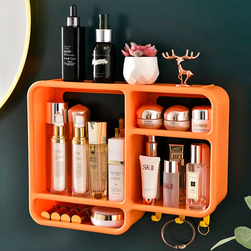 Cosmetics Dust-proof Wall Shelf